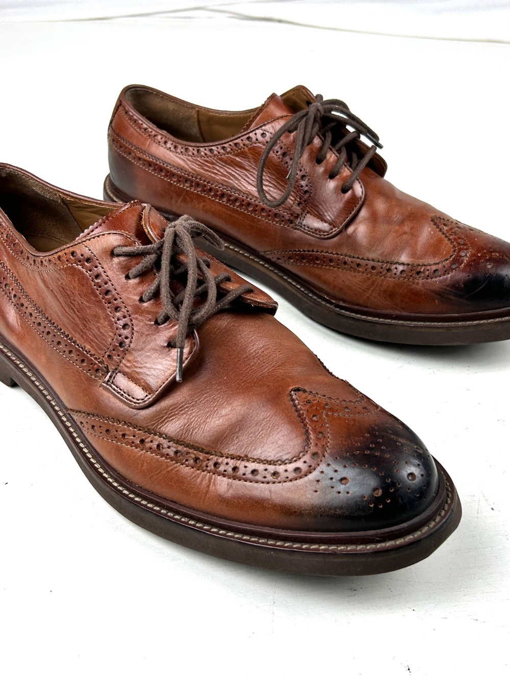 Cole Haan Mens Brown Leather Wingtip Shoes C23837 Sz 11M